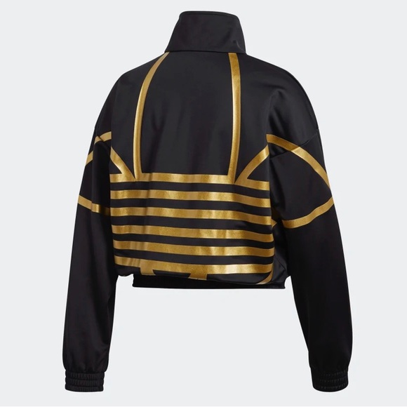 adidas Jackets & Coats Adidas Black And Gold Logo Tracksuit Jacket